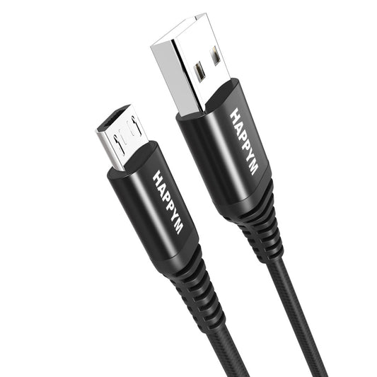 Micro USB Kabel 3M Zwart Nylon Gevlochten