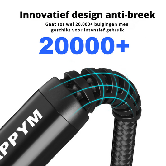 Lightning naar USB-C Kabel Datakabel en Oplaadkabel – Zwart – 0.5 Meter