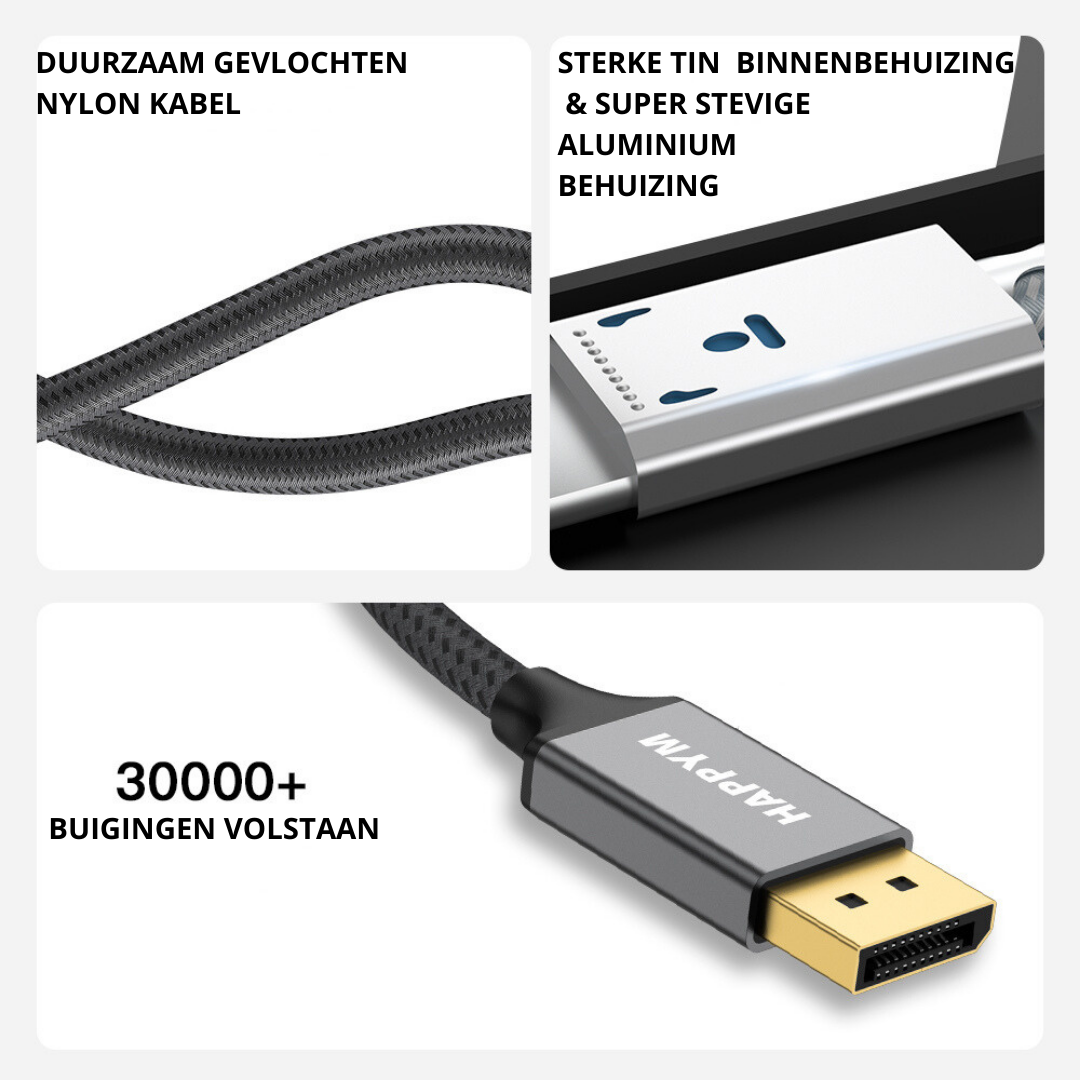 Displayport 1.4 Kabel – Ultra High Speed 8K60Hz voor Haarscherpe Beeldkwaliteit - 2 Meter