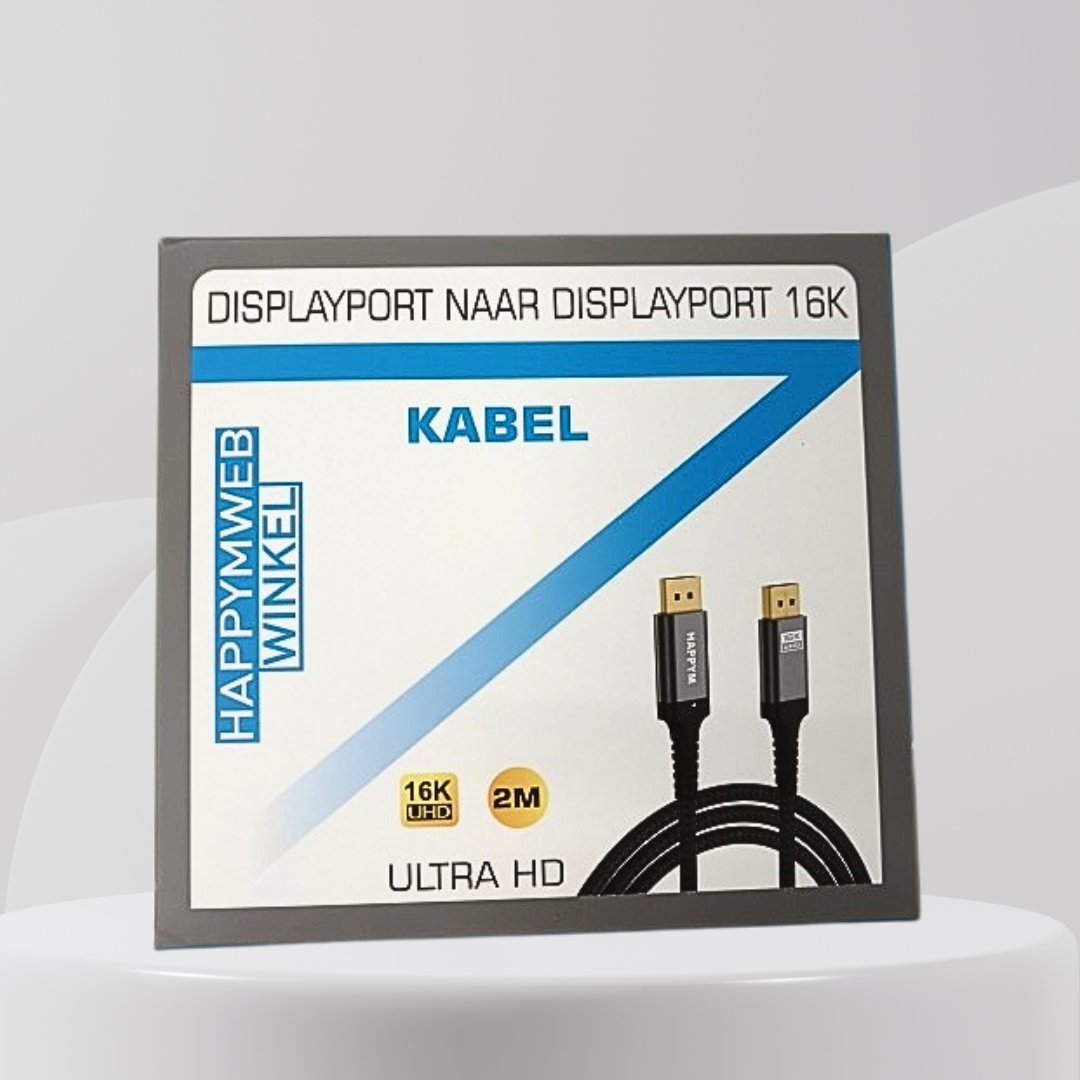 Displayport 2.1 Kabel – Ultra High Speed 16K60Hz voor Haarscherpe Beeldkwaliteit - 2 Meter