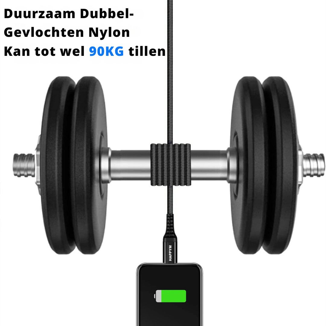 Lightning naar USB Kabel 3M – Extra Lange iPhone Kabel Nylon
