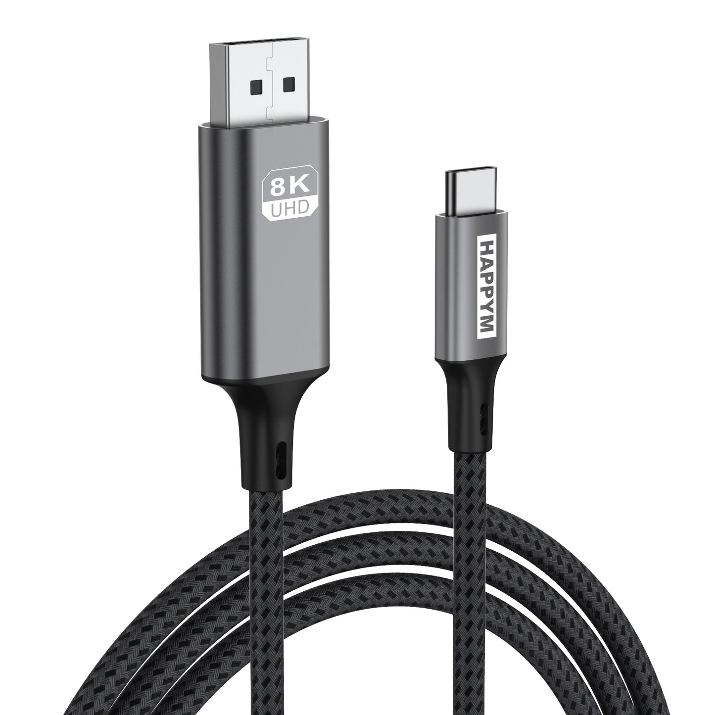 Happym USB C naar Displayport Kabel – Ultra High Speed 8K60Hz voor Haarscherpe Beeldkwaliteit - 1.8 Meter
