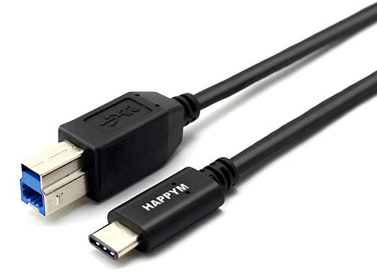 USB-C naar USB-B 3.0 Kabel Printerkabel Externe Harde Schijf 2 Meter Zwart