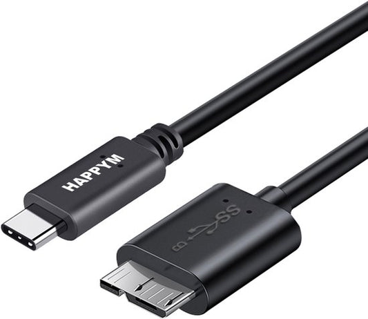 USB-C naar Micro USB B 3.0 Kabel 2 Meter Zwart Externe Harde Schijf