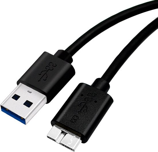 Micro USB B 3.0 naar USB-A Kabel 2 Meter Zwart HDD