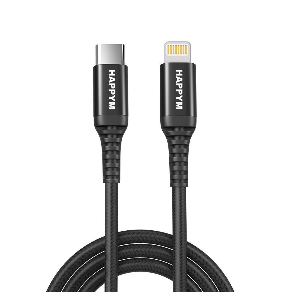 Lightning naar USB-C Kabel Datakabel en Oplaadkabel – Zwart – 3 Meter