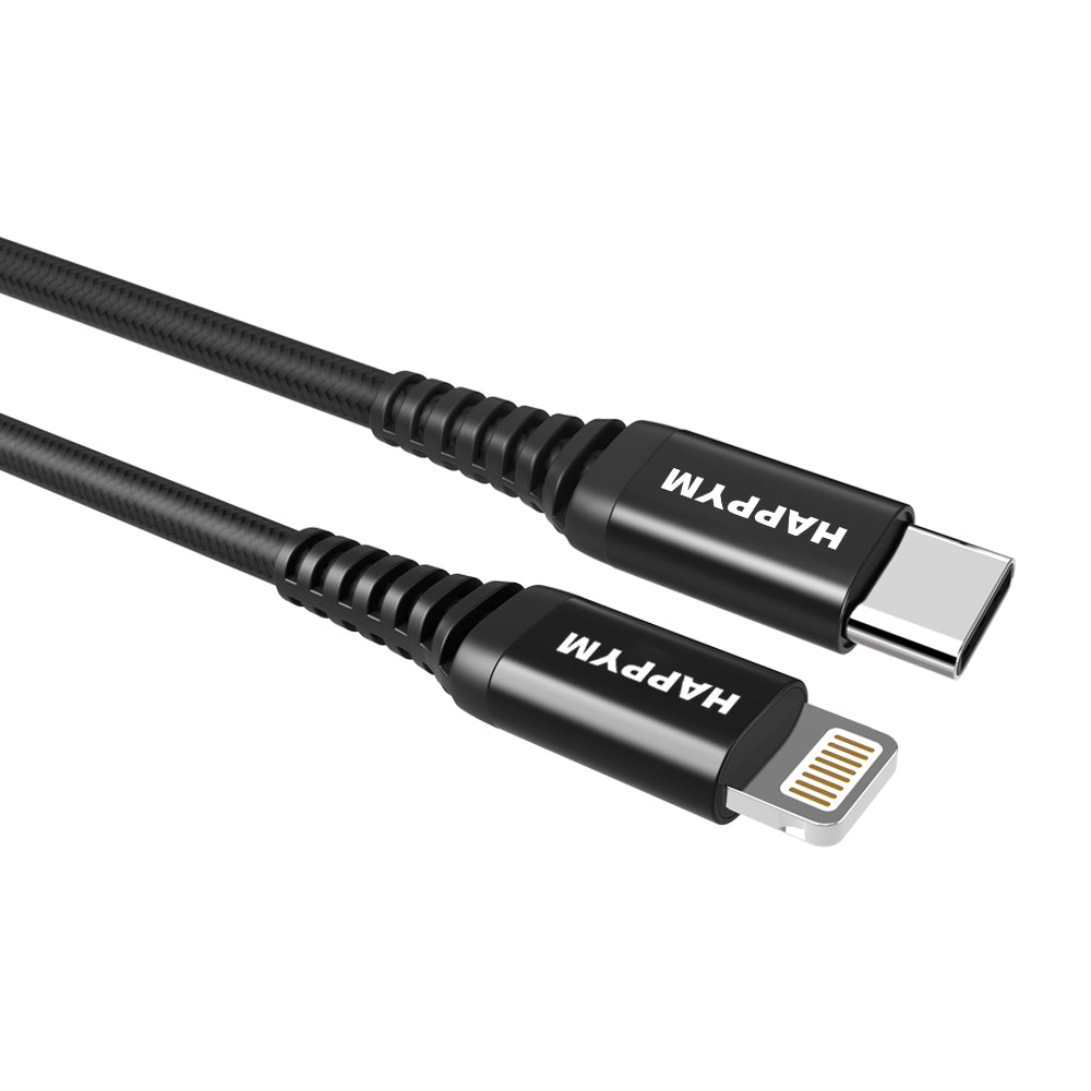 Lightning naar USB-C Kabel Datakabel en Oplaadkabel – Zwart – 3 Meter