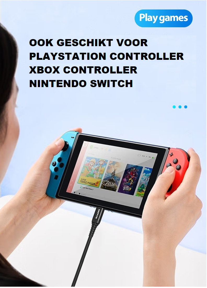 Geschikt voor Nintendo Switch, PlayStation en Xbox controllers
