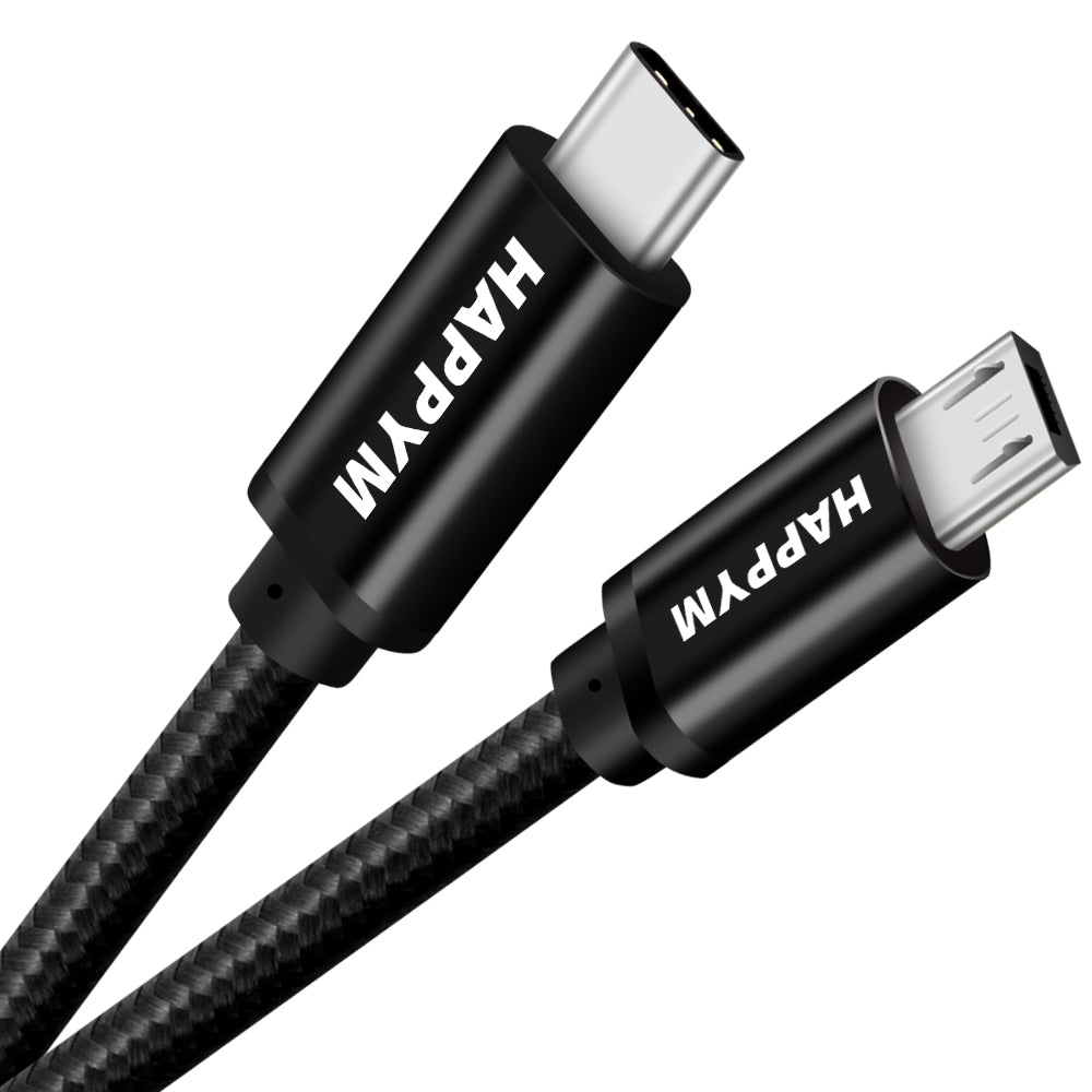 USB-C naar Micro USB Kabel close-up beide connectoren