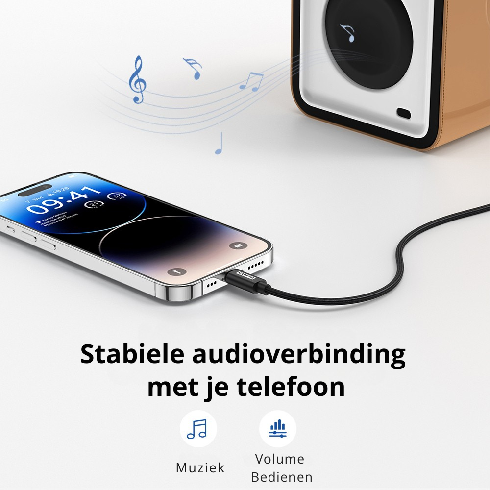 Lightning AUX kabel HiFi geluidskwaliteit