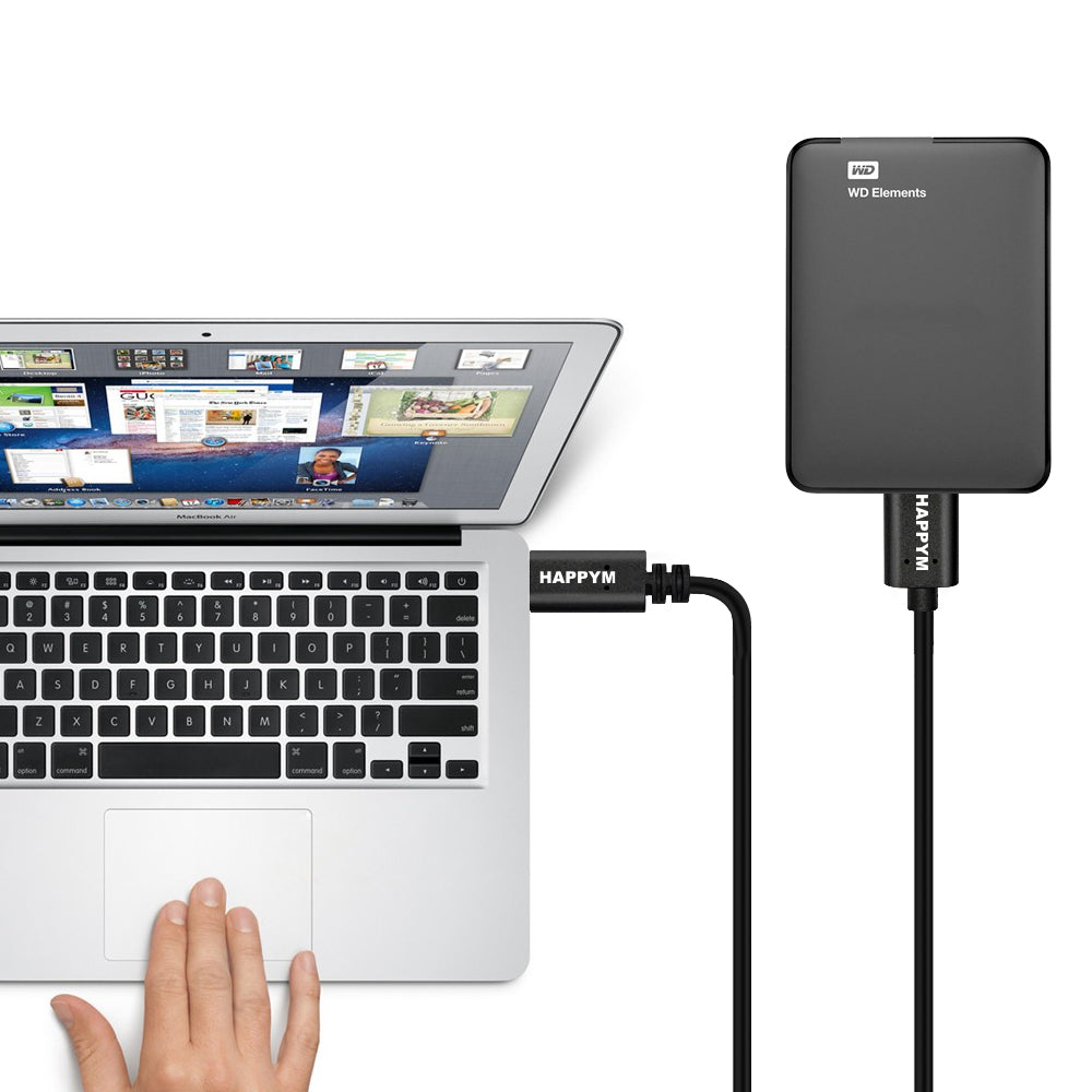 Happym Micro USB B 3.0 naar USB-C kabel voor HDD