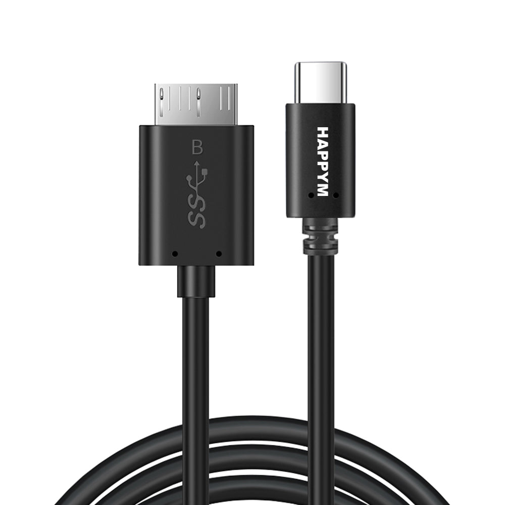 Happym USB-C naar Micro USB datakabel zwart