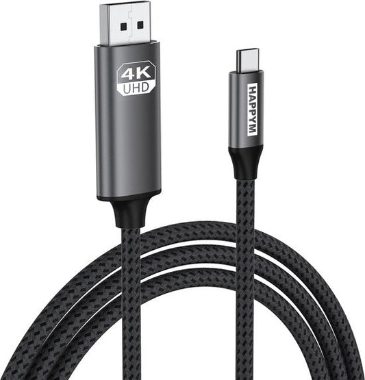 HappyM USB-C naar DisplayPort kabel 1 meter 4K 60Hz zwart