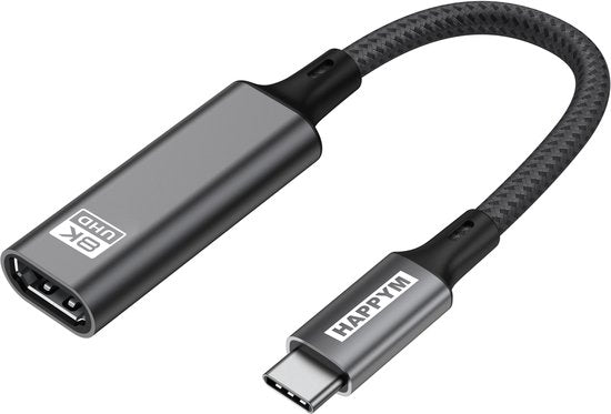 HappyM USB-C naar HDMI Adapter 8K HDMI Female voorkant