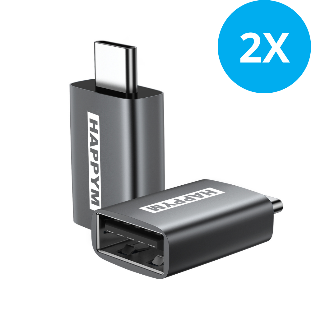 Happym USB-C naar USB-A adapter 2-pack 5Gbps vooraanzicht