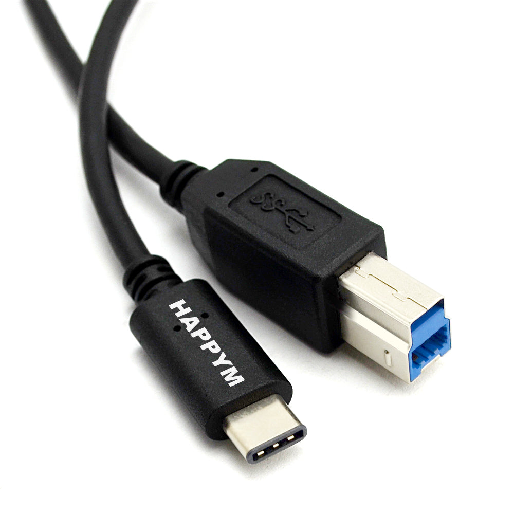 Happym USB-C naar USB-B 3.0 kabel zwart 2 meter