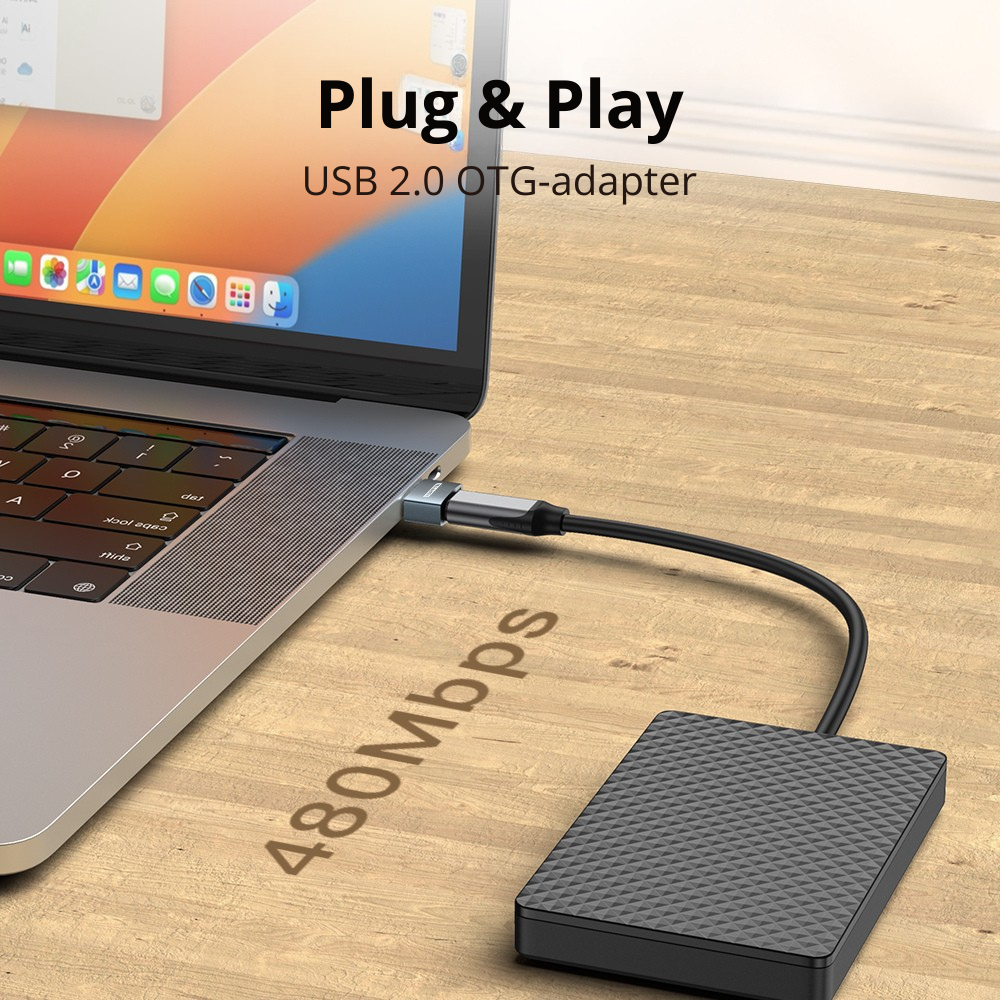 Happym USB-C OTG adapter 3-pack universele compatibiliteit