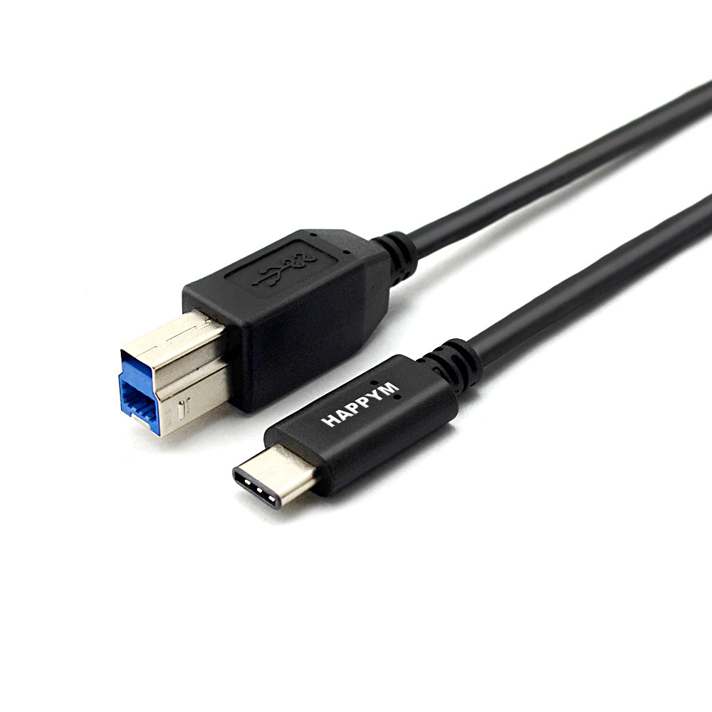 USB-C naar USB-B 3.0 printerkabel Happym zwart